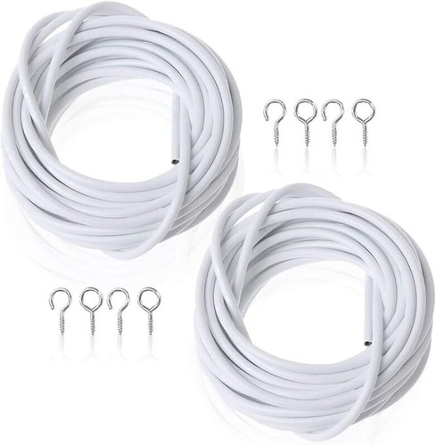 Xfort white net curtain wire - white,