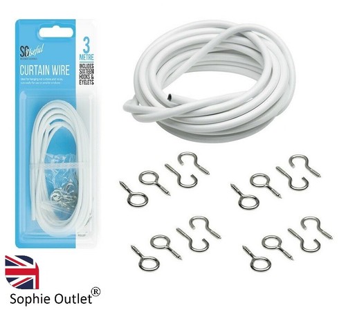 Curtain wire with hooks - wire,