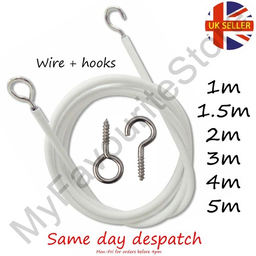 Curtain wire with hooks and - with,