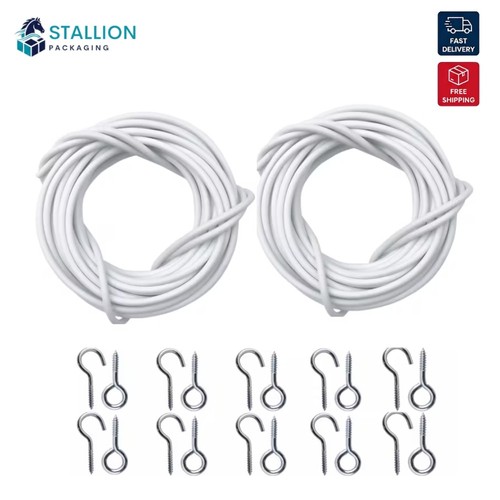 Net curtain wire white - net,