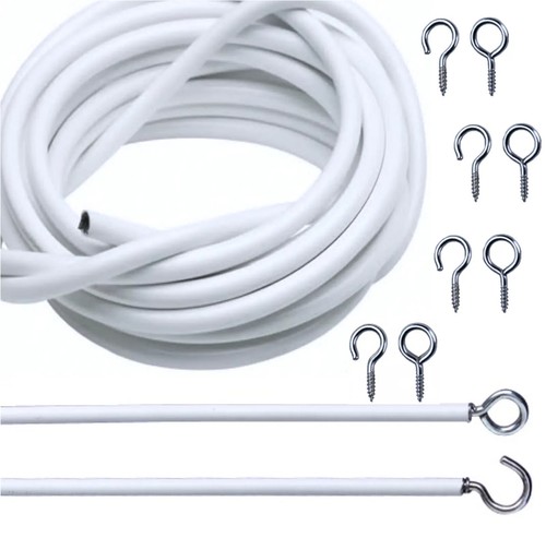 White curtain wire window - white,