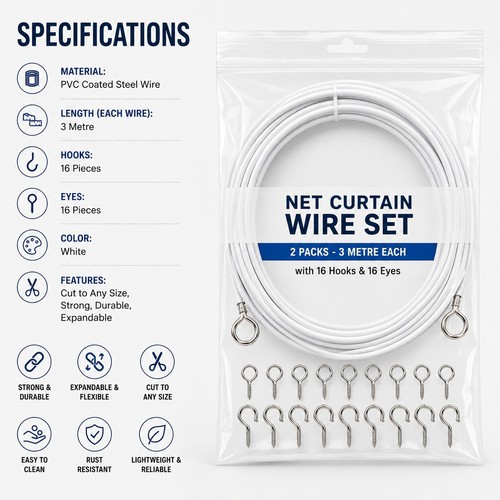 Pack net curtain wire - 2,
