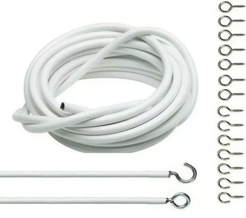 Net curtain wire white - net,