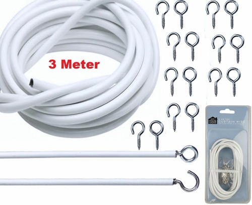Net curtain wire - wire, white