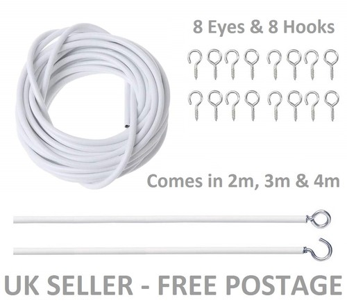 Net curtain wire white - curtain,
