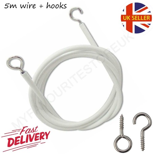 White net curtain - wire, cord